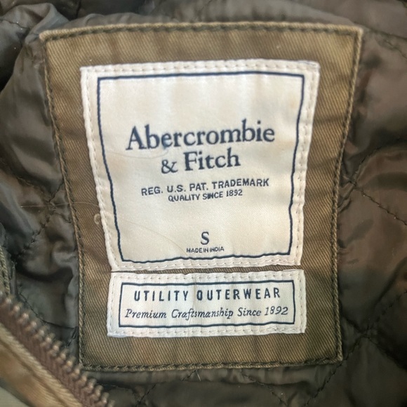 Abercrombie & Fitch Olive Green Hooded Button-Front Jacket - Picture 2 of 6